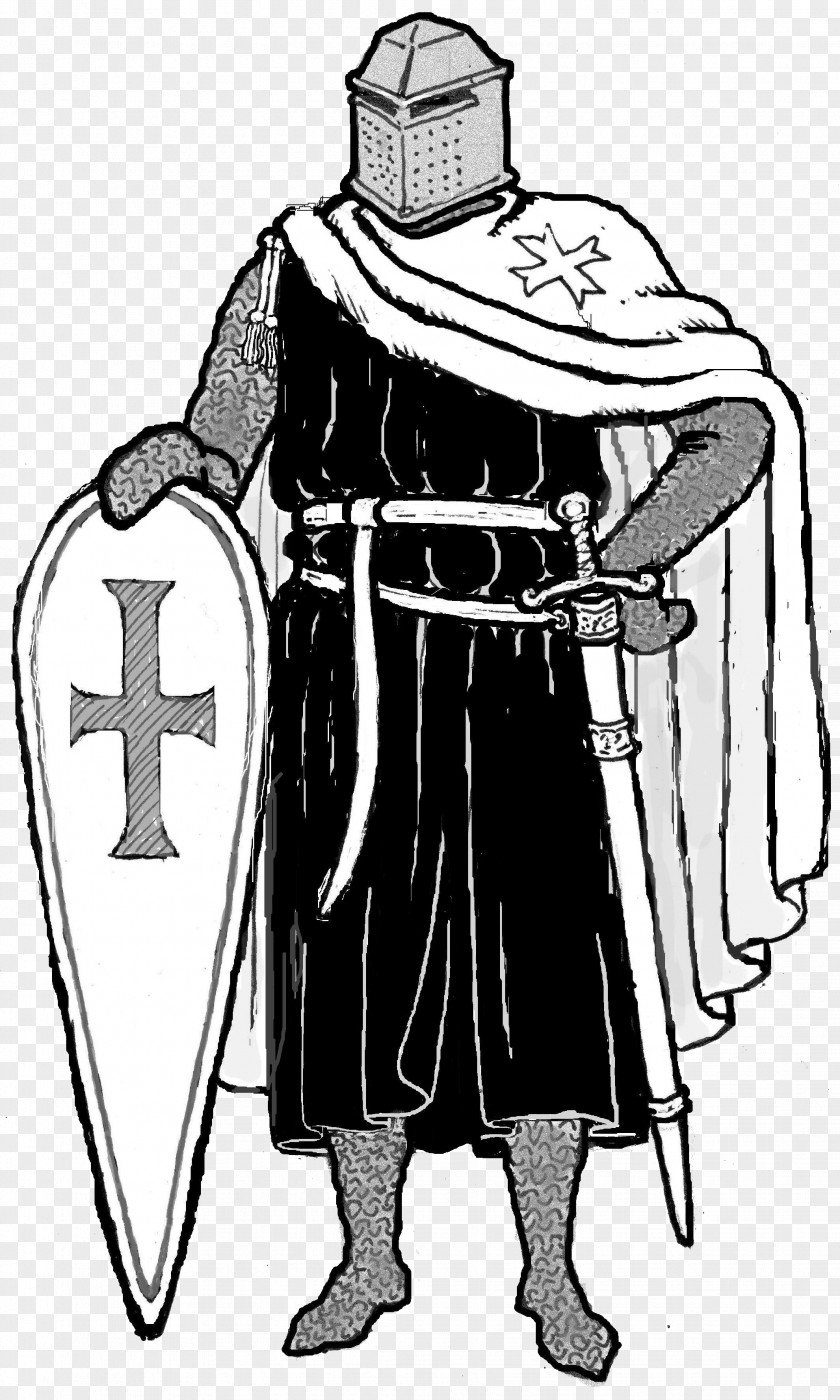 Medival Knight Middle Ages Knights Templar Crusades Drawing PNG