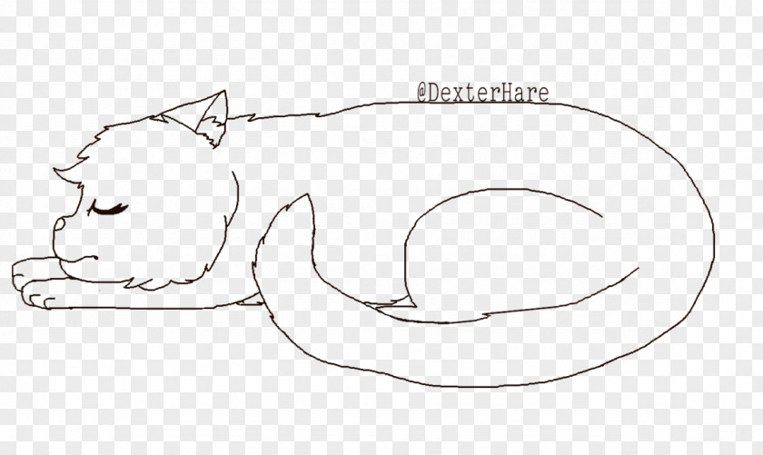Sleeping Cat Ear Drawing Line Art Sketch PNG