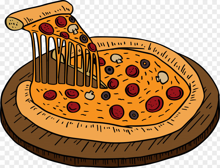 Hand-painted Pizza Fast Food Illustration PNG