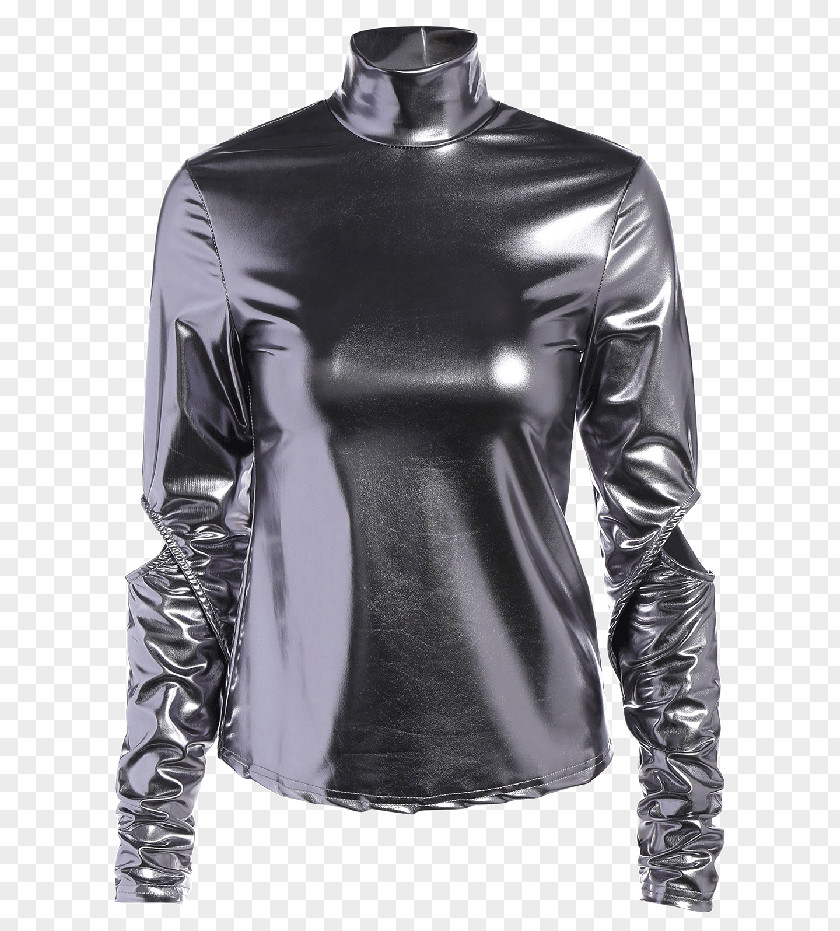 Colored Silver Ingot Long-sleeved T-shirt Tube Top Clothing PNG