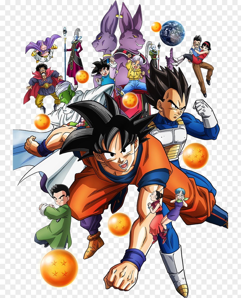 Dragon Ball Super HD Heroes Goku Beerus Majin Buu Videl PNG