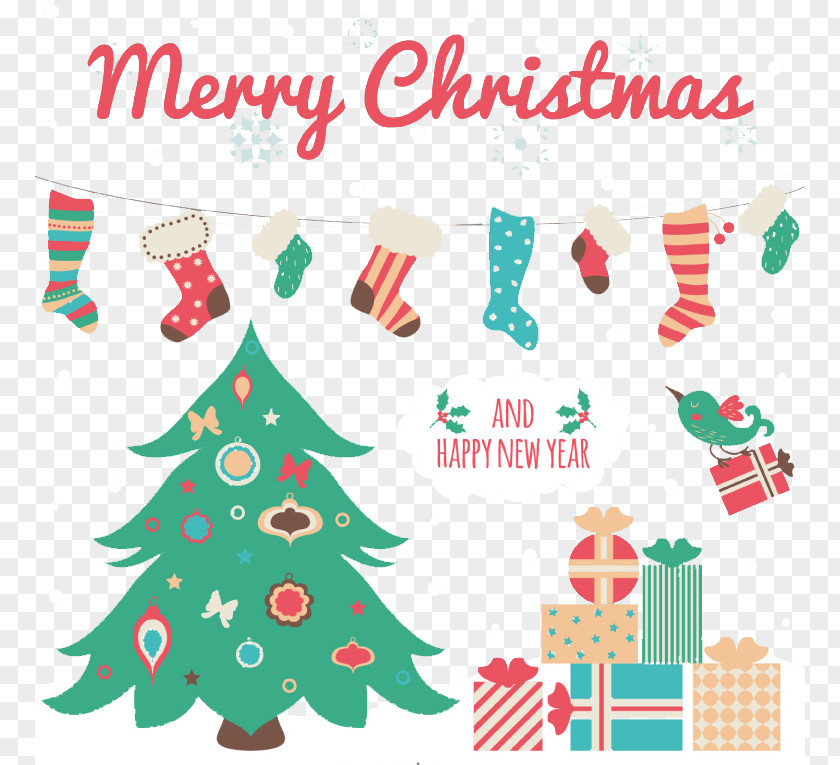 Fresh Christmas Greeting Card Vector Material PNG