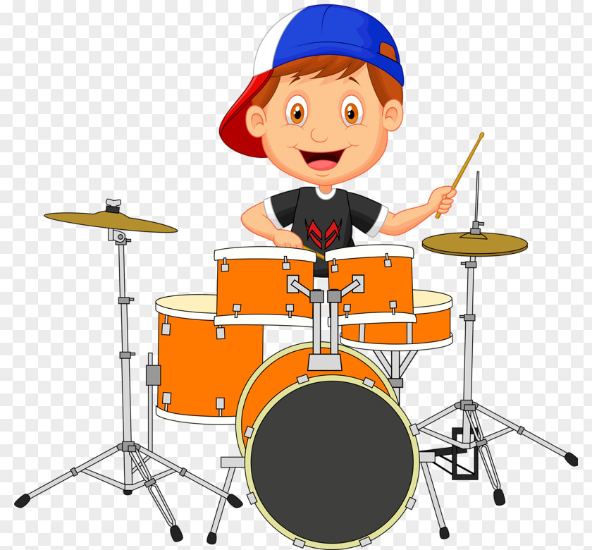 Happy Drums Drummer Cartoon PNG