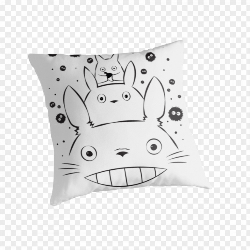 Totoro Throw Pillows Textile Cushion White PNG