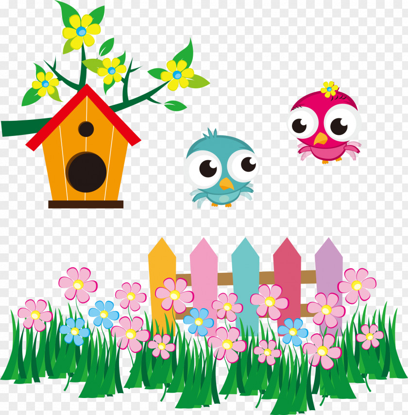 Vector Cute Bird Nest Clip Art PNG