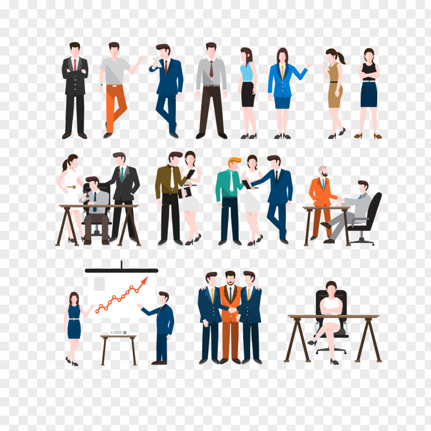 Vector Business People Collection Euclidean Illustration PNG