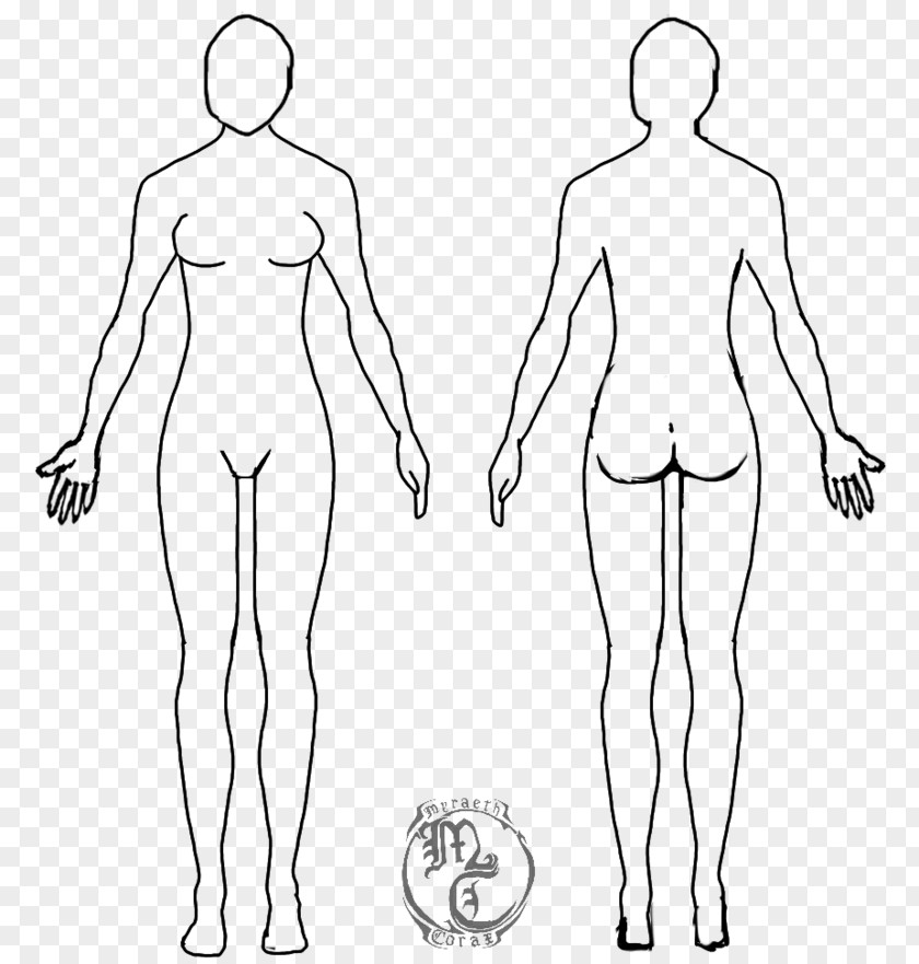 Body Human Female Shape Diagram Drawing Template PNG