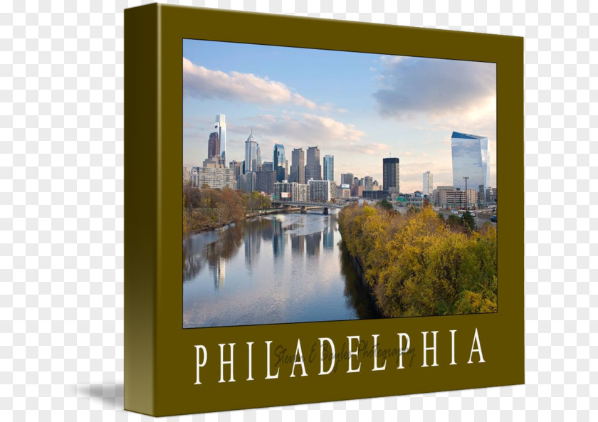 Philadelphia Skyline Advertising Picture Frames Gallery Wrap Stock Photography PNG
