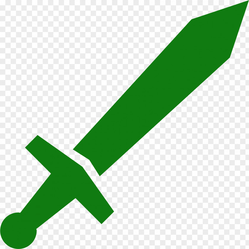 Symbol Logo Sword Green PNG
