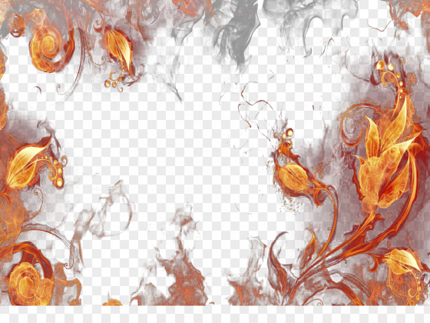 Textured Flame Border Light PNG
