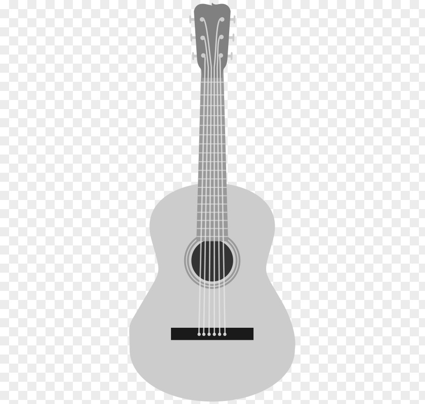 Acoustic Guitar Grayscale Black And White PNG