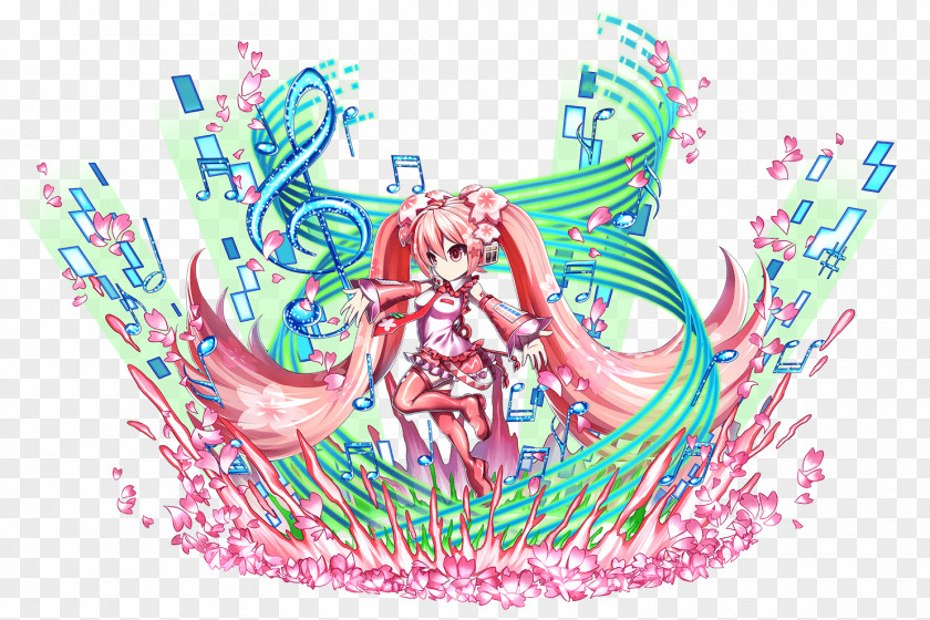 Cherry Blossom Brave Frontier Hatsune Miku Sakura Vocaloid Game PNG