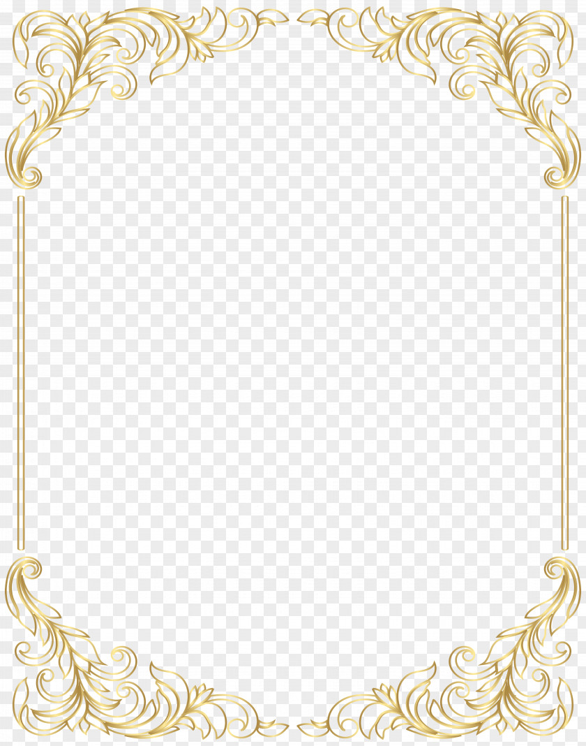 Border Frame Decorative Gold Clip Art White Pink Collie PNG