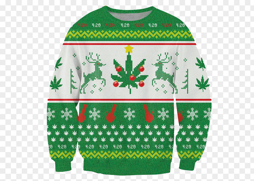 Cannabis Shop Christmas Jumper T-shirt Sweater PNG