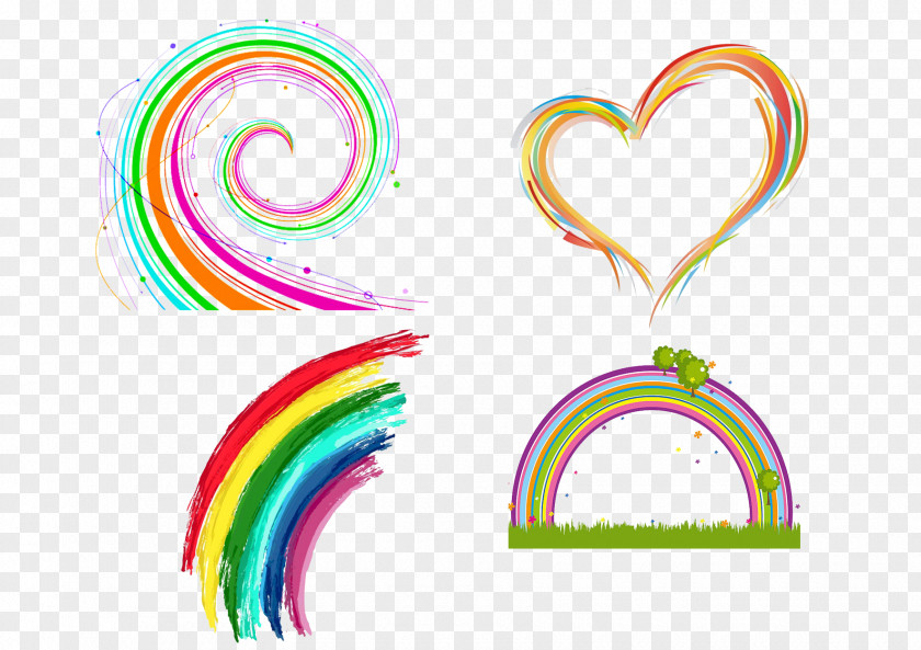 Cartoon Rainbow Color PNG