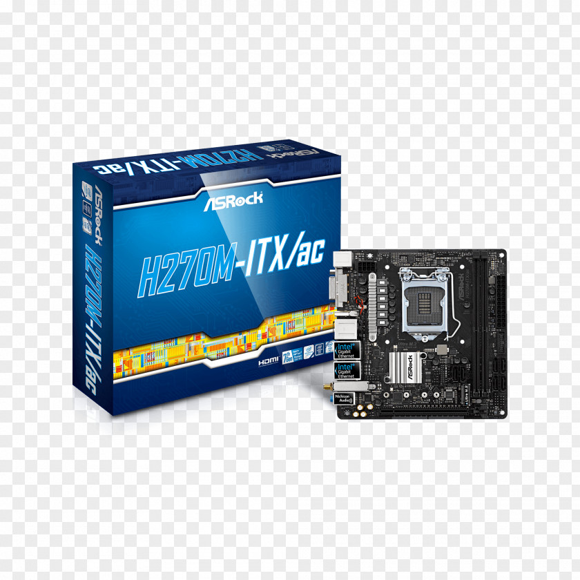 Intel LGA 1151 Mini-ITX ASRock H270M-ITX/ac PNG