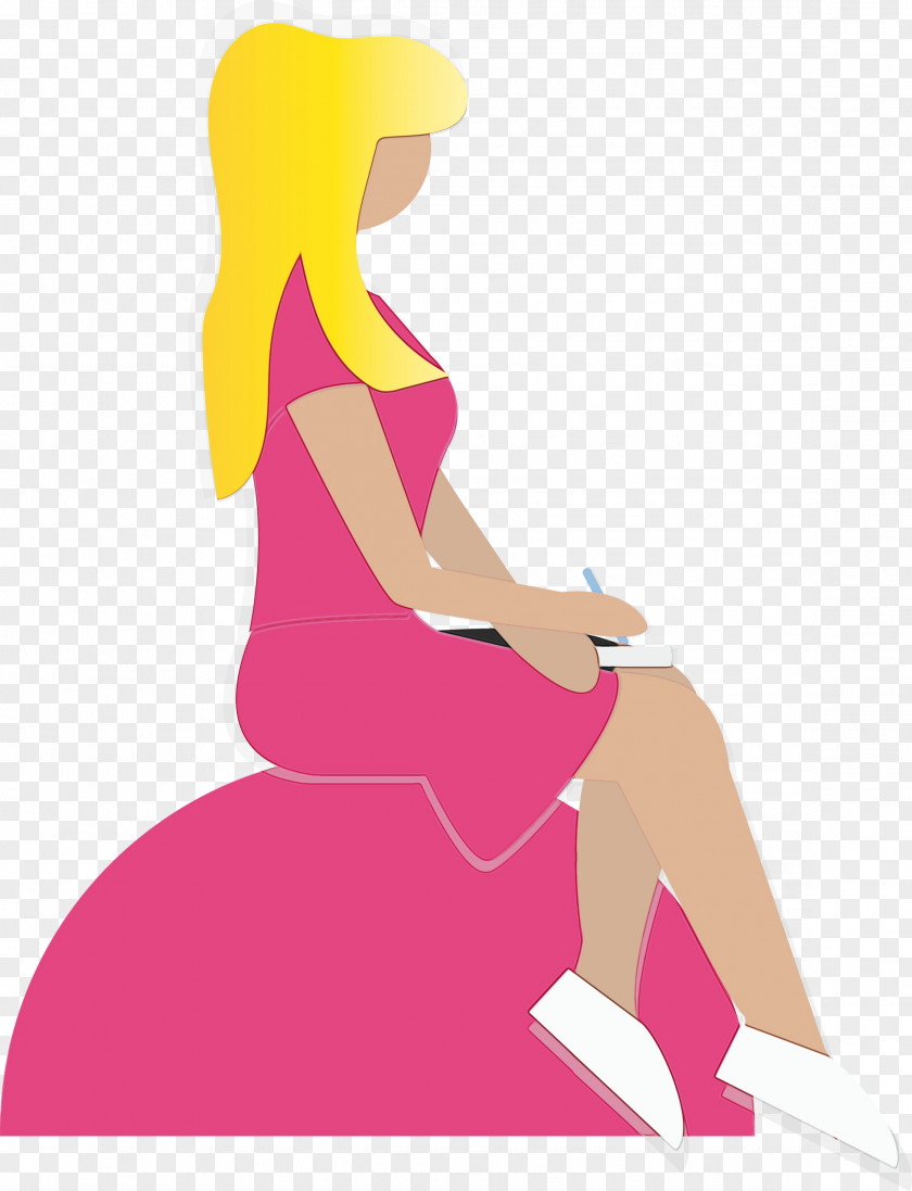 Pink Sitting Kneeling Magenta Shoe PNG