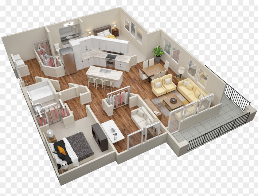 Three Rooms And Two Floor Plan PNG