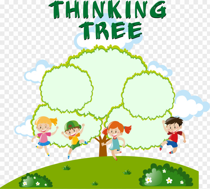 Cartoon Thinking Tree Clip Art PNG