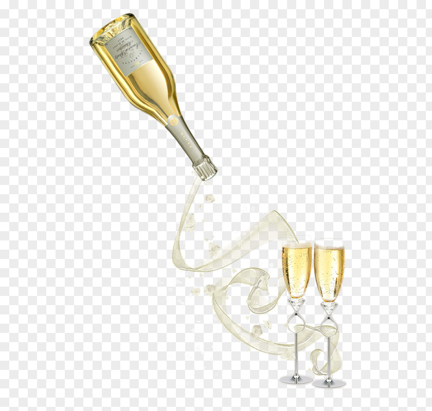 Four-ball Ice Cream Champagne Sparkling Wine Bottle Prosecco PNG