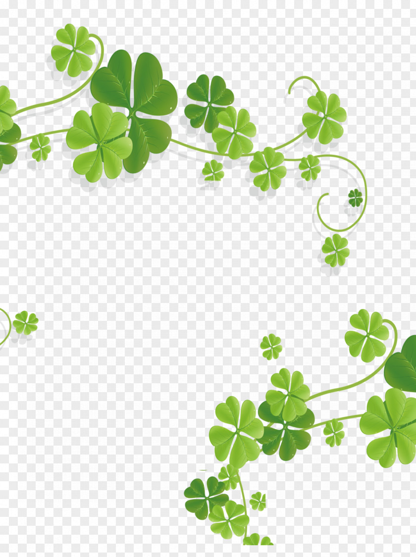 Green Hand-painted Clover Decoration Xiaoshu Solar Term Dashu PNG