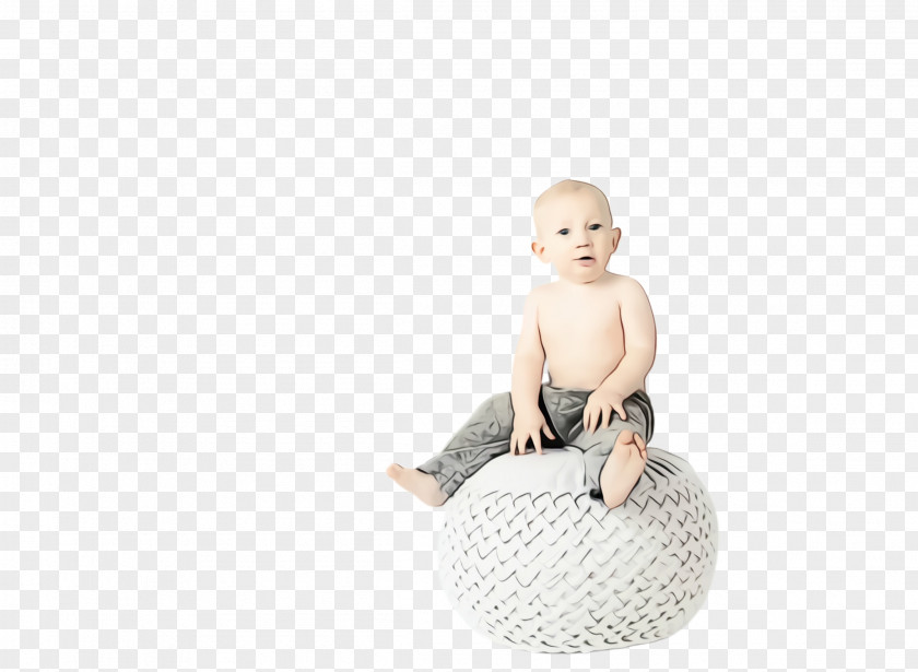 Furniture Toddler Figurine Beige Child Sitting Baby PNG