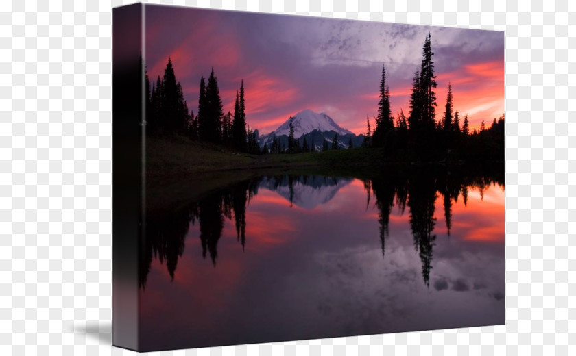 Red Sky Mount Rainier Sunset Sunrise Photography PNG