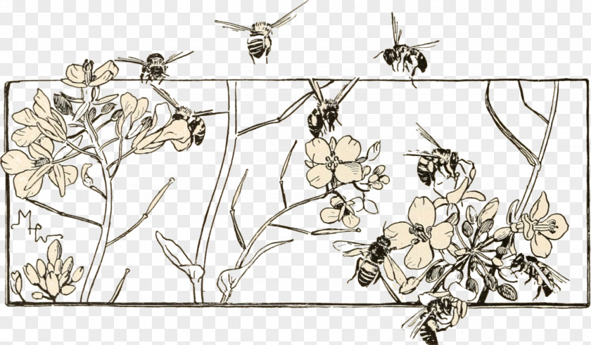 Bee Floral Design Honey Flower PNG