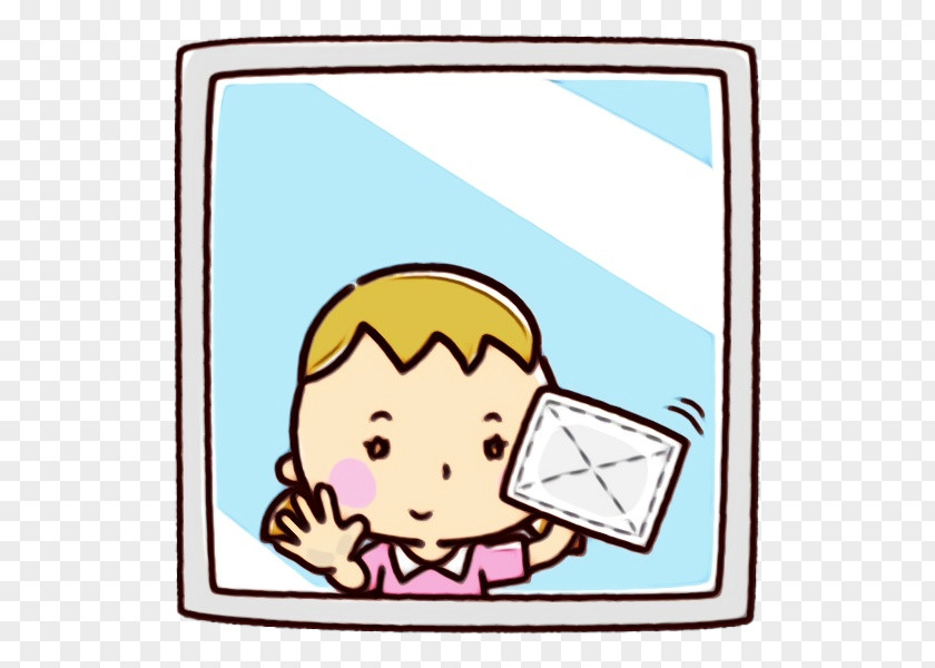 Cartoon Line Rectangle Pleased Child PNG