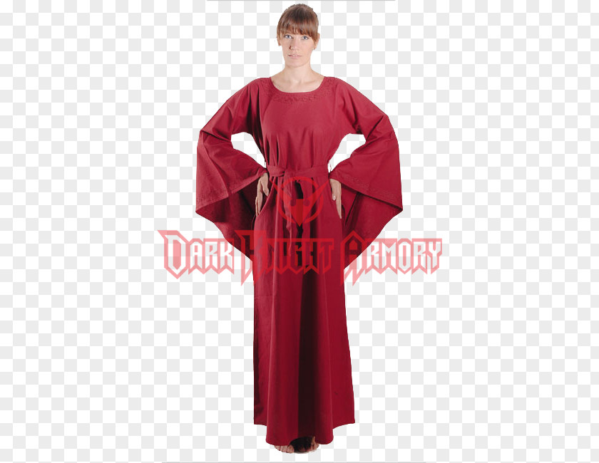 Flowing Dress Slip Sleeve Middle Ages Shoelaces PNG
