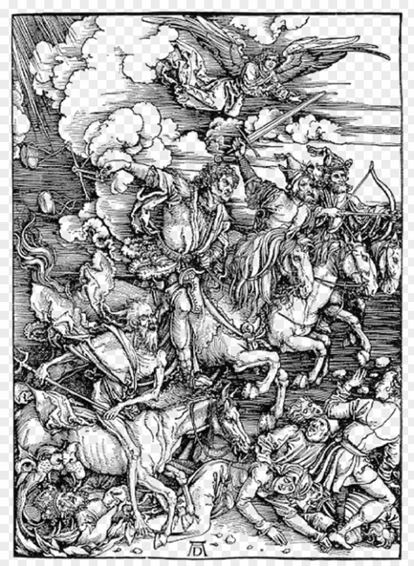 Medieval War Illustrator Four Horsemen Of The Apocalypse Book Revelation Bible 6 PNG