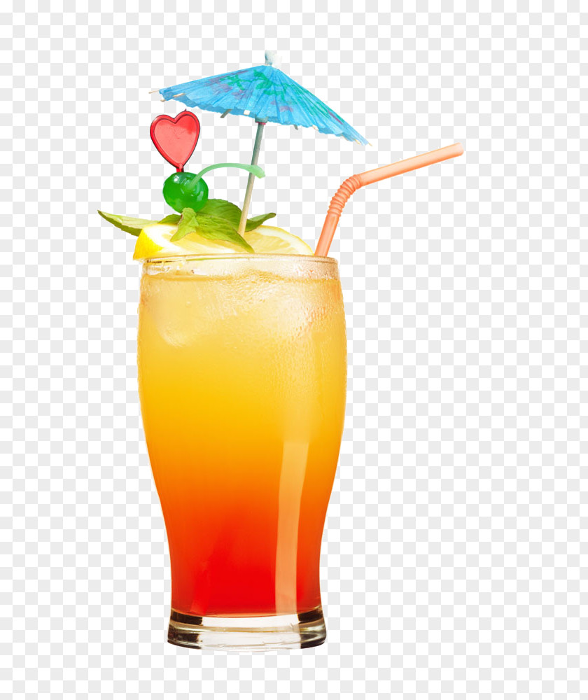 Yellow Cocktail Tequila Sunrise Orange Juice Malibu PNG