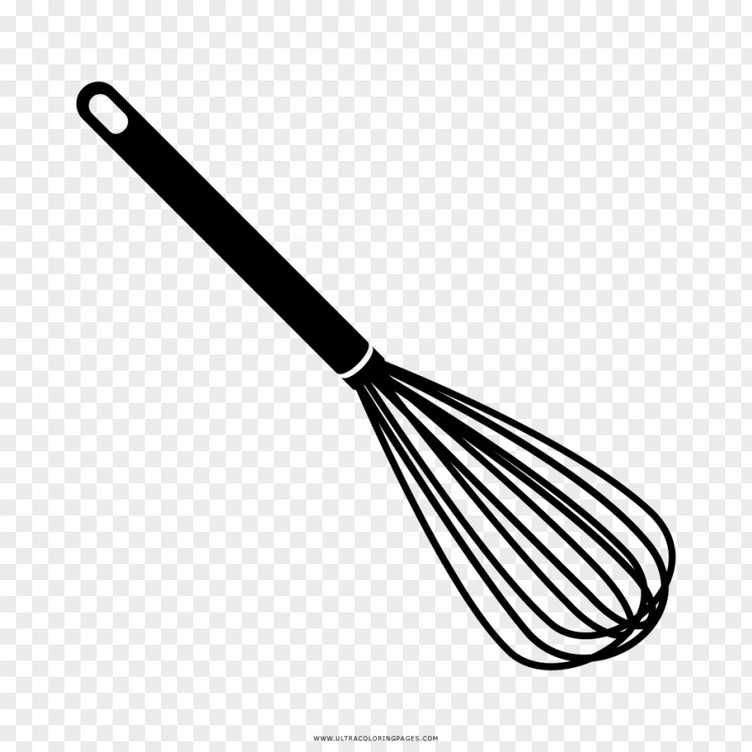 Kitchen Cartoon Whisk Coloring Book Drawing Broom Black And White PNG
