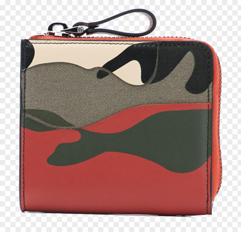 Valentino Men's Camouflage Leather Short Wallet Handbag SpA PNG