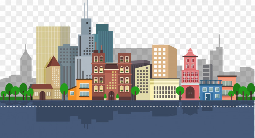 Vector City Flat Business PNG