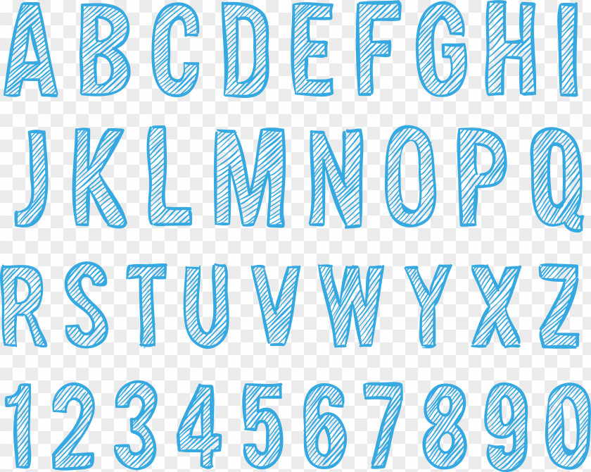 Vector Blue Painted Alphabet Collection Letter English Clip Art PNG