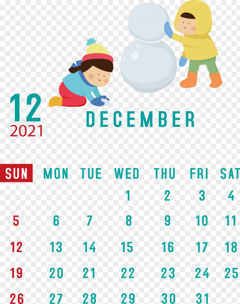 December 2021 Printable Calendar PNG