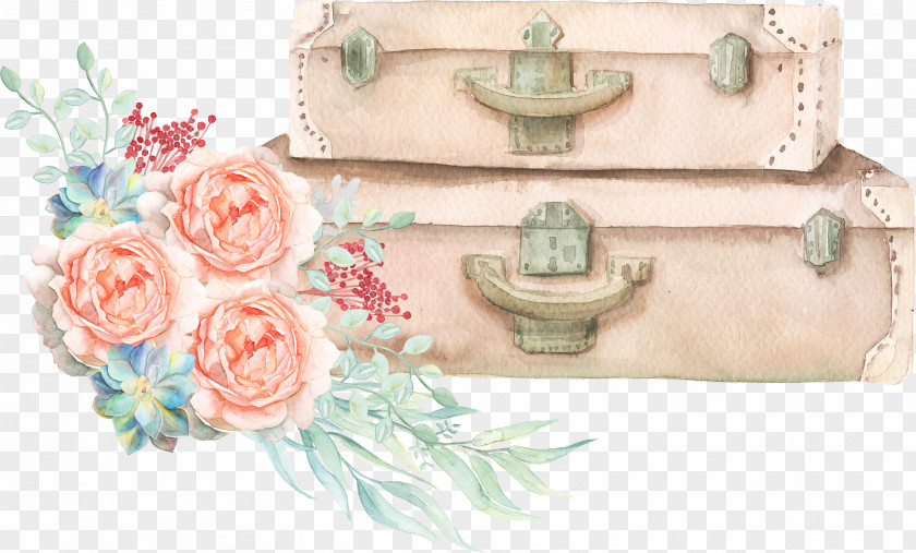 Sen Department Watercolor Suitcase Wedding Invitation Baby Shower Airplane Bridal Party PNG