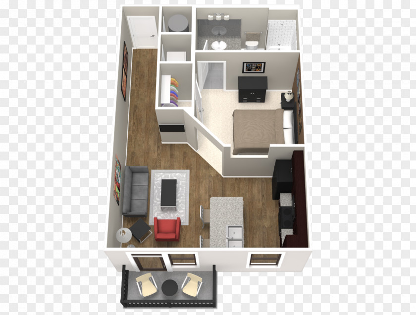 Artisan West 46th Apartments Floor Plan Bedroom PNG