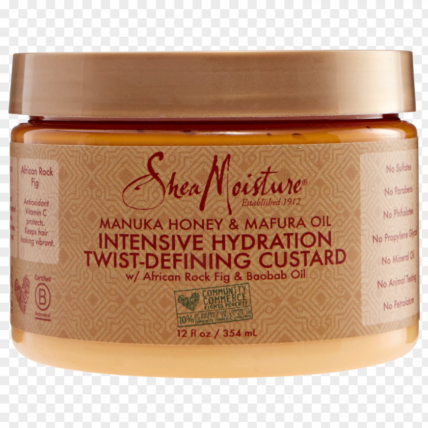 Shea Custard Cream SheaMoisture Manuka Honey & Mafura Oil Intensive Hydration Hair Masque Moisture PNG