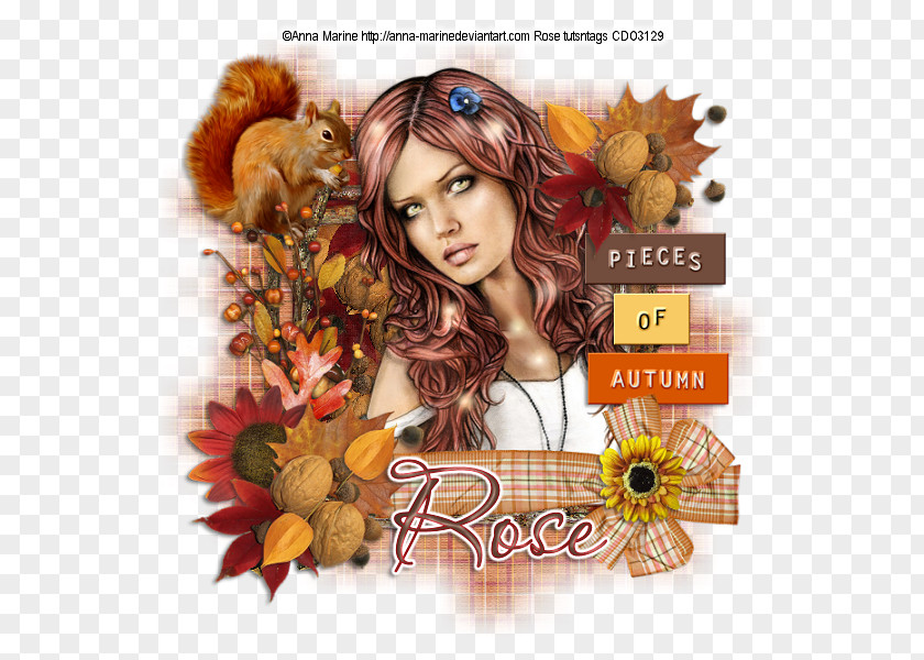 Autumn Town Hair Coloring Brown Flower PNG