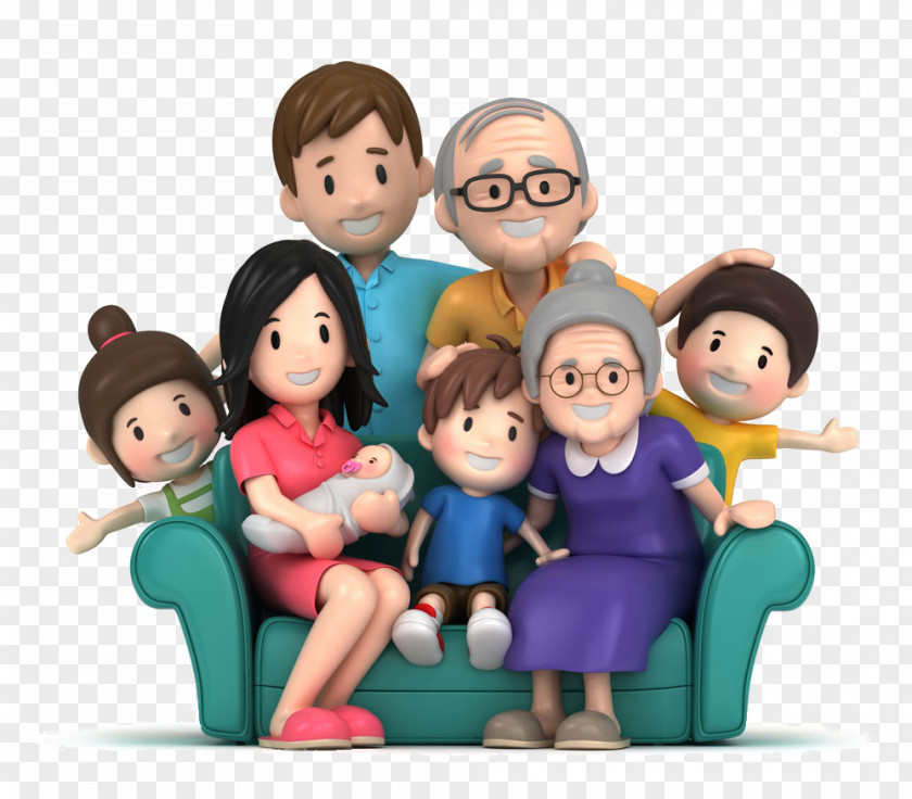 Cartoon Family Portrait Clip Art PNG
