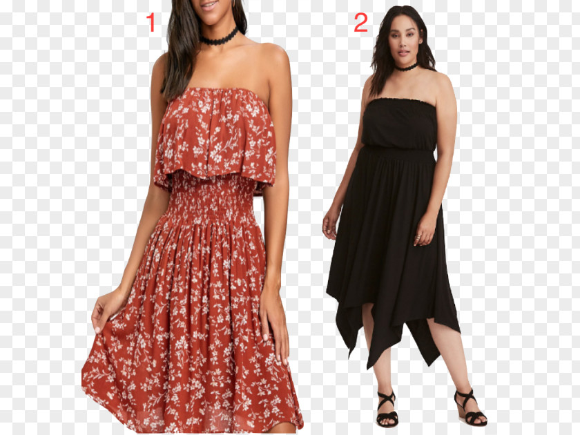 Casual Dress Cocktail Spaghetti Strap Strapless Shoulder PNG