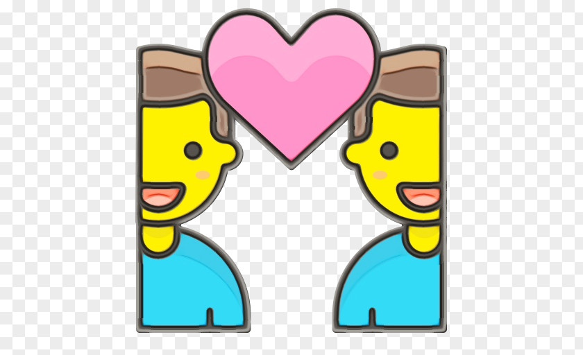 Yellow Cartoon Heart Emoji Background PNG