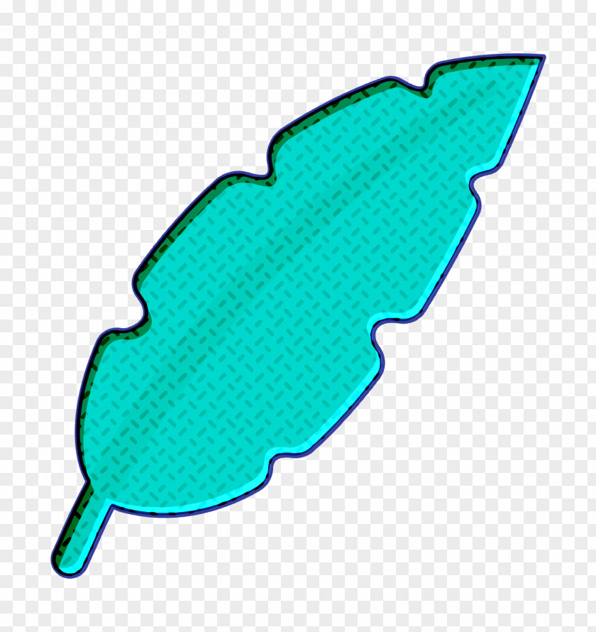 Aqua Turquoise Leaf Icon Tropical Palm PNG