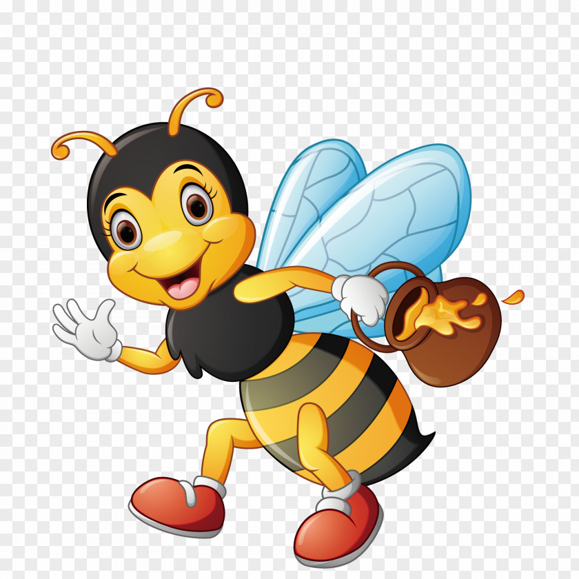 Carrying Honey Bees Bee Cartoon Illustration PNG