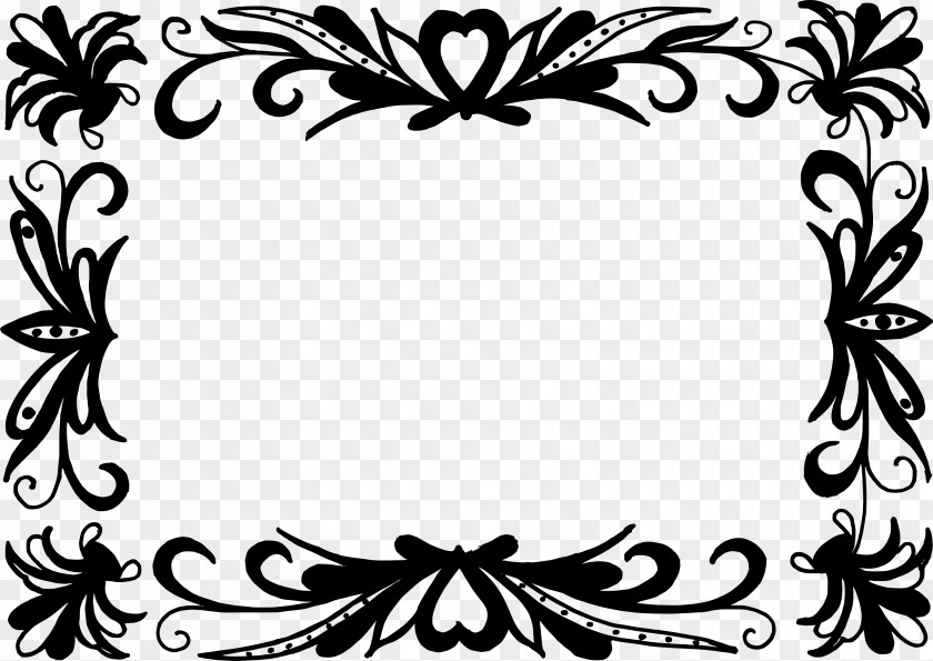 Vector Border Black And White Art Baroque Picture Frames PNG