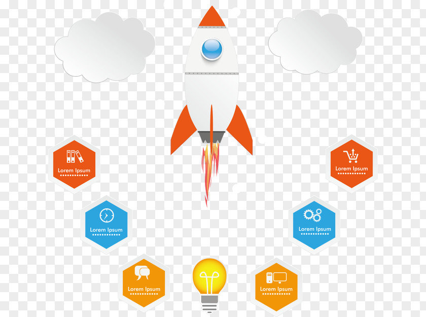 Vector Cartoon Rocket Chart Logo Brand Technology Font PNG
