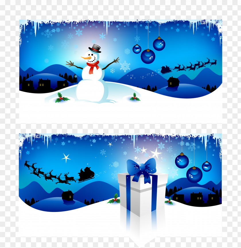 Vector Greeting Card Christmas Snow Santa Claus Banner Illustration PNG