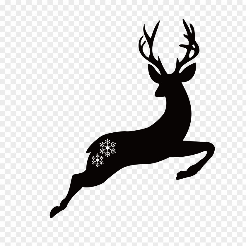Deer Silhouettes Christmas Illustration PNG